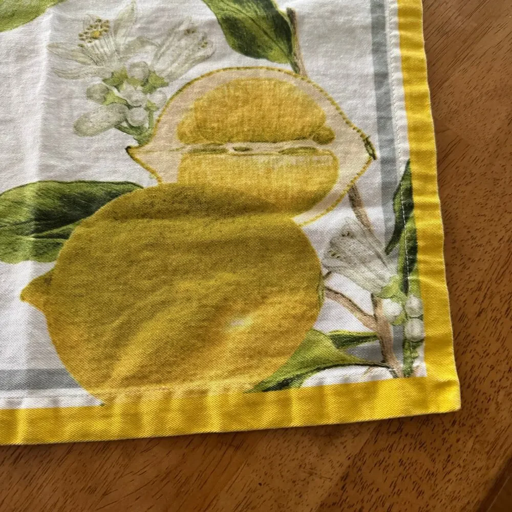 Williams Sonoma Cotton Napkins Set of 2  Meyer Lemon Citrus Blossom Honeybee